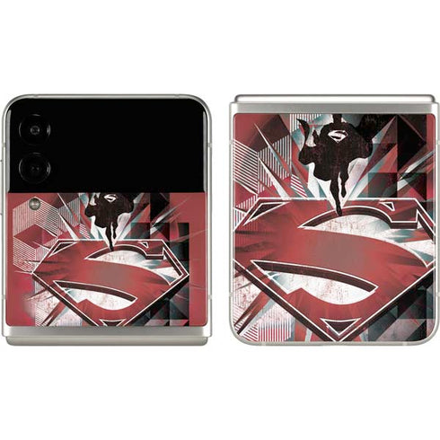 DC Comics Superman Red Pattern Galaxy Z Flip3 5G Skin